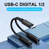 1 Piece For Phone15 16 Usb C Converter 2In1 Type C To Dual 3.5Mm Audio Adapter Dac Voice Microphone Headphone Connector Cable