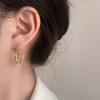Luxury Shiny Zircon Twisted Hoop Earrings for Women Fashion Gold Color U Shaped Geometric Earrings Ear Accessories Party Zircon
