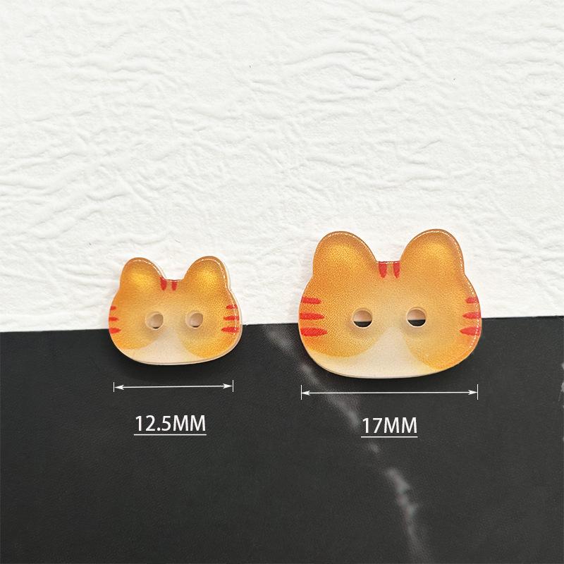 20Pcs Cute Cat Two-eye Buttons 12/17mm Colourful Cartoon Cat Resin Buttons DIY Kids' Clothes Hats Socks Buttons·
