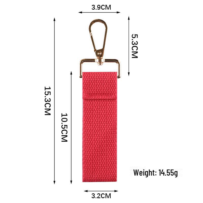 Personalized Pure Cotton Canvas Belt Keychain with Contrast Colors – Handmade INS Style