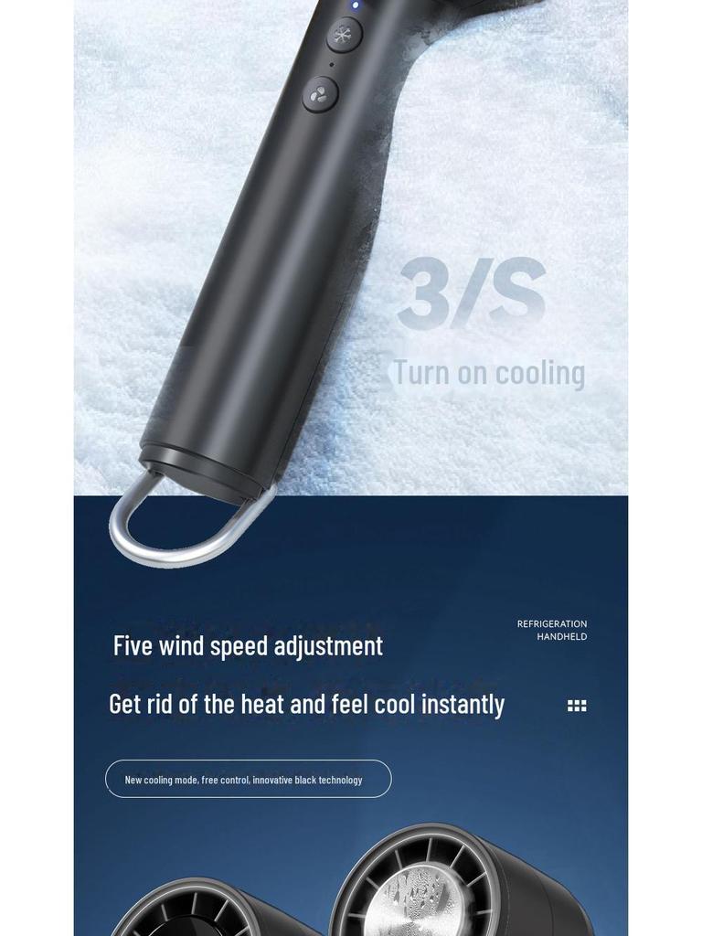 2025 USB Portable Mini Turbine Ice Fan: 100-Speed Digital Display Outdoor Handheld