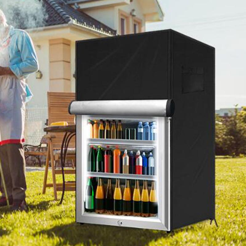 Upright Refrigerator Cover 210D Oxford Cloth Waterproof Outdoor Dust Sunshade Protector Cover for Upright Freezers Refrigerators