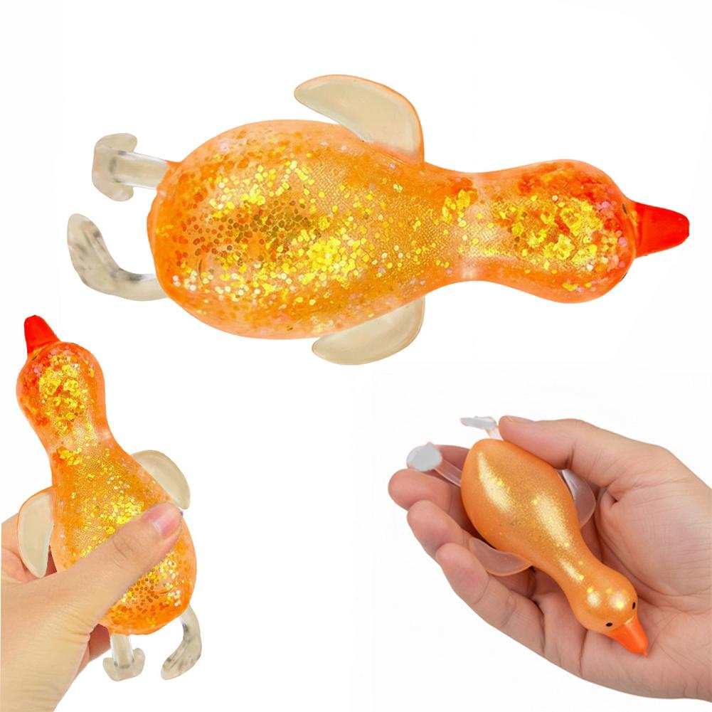 1Pcs Glitter Penguin Squishy Toy Soft Squeeze Stress Relief Toy Slow Rising Sensory Fidget Toy For Kids Adults Birthday Gift