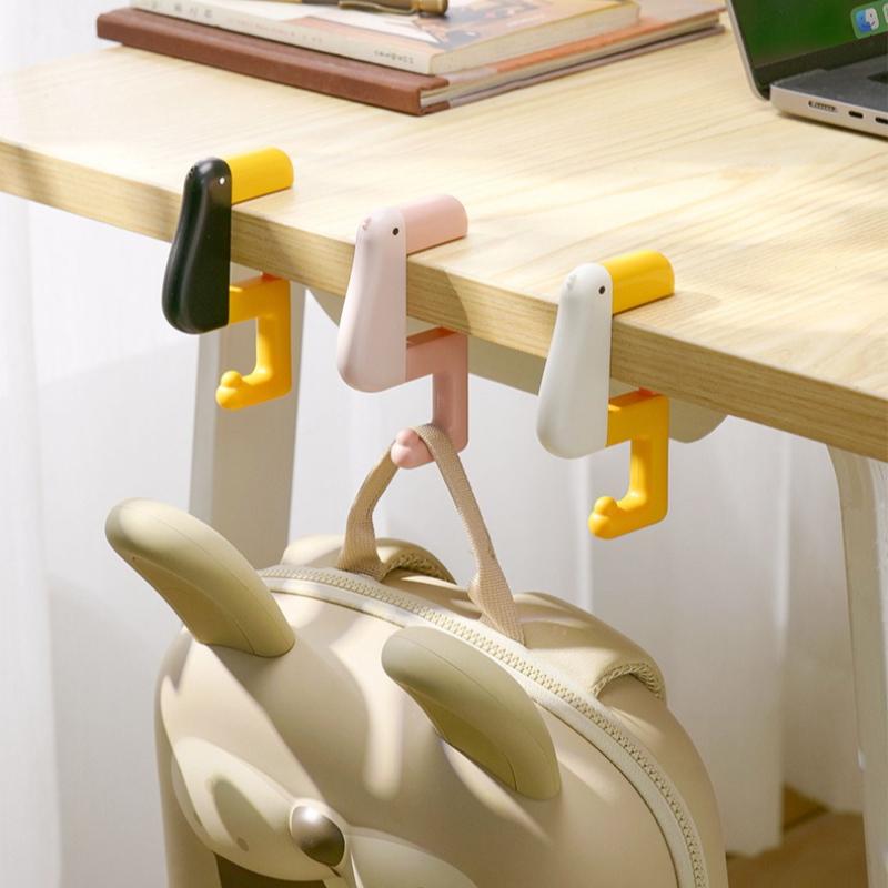 1PC Adjustable ABS Think Duck Backpack Hook, Suitable for Student Backpacks, Desks, and Tabletops; a Great Gift.