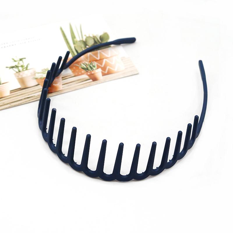 Buntes, wellenförmiges koreanisches Zahnkamm-Haarband - Rutschfest, schonend zum Haar, Bequemer Sitz, Ideal zum Bändigen von Babyhaaren.