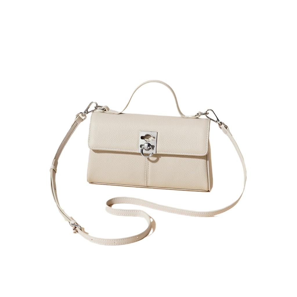 First Layer Cowhide 2025 Spring and Summer New Leather Women's Bag Niche High-end Retro Texture Portable Shoulder Oblique Span Bag