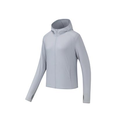 Training Series Ice Skin Protection Knitted Sports Top Summer Sun Protection Women Tops Cucumber-Gray 162627706-7