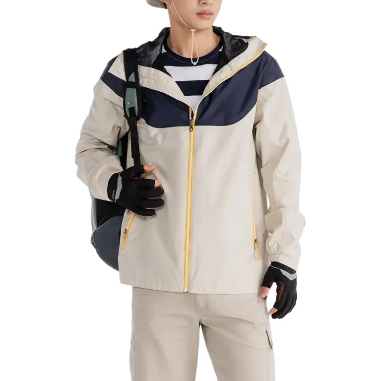 Decathlon 100 TRIBORD Navy White Beige Windproof Waterproof Breathable Hiking Jacket Men's Light Chalk Grey/Blue Black