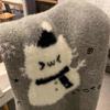 Ladies Cute Cartoon Snowman Hooded Sweater Korean Lazy Style Woman Knitted Top Autumn Versatile Grey Women's Pullover Sweaters