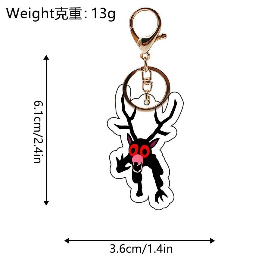 New Game 99 Nights In The Forest Keychain Bag Accessories Acrylic Pendant 99 Nights In The Forest Deer Owl KeyRing Fans Gifts