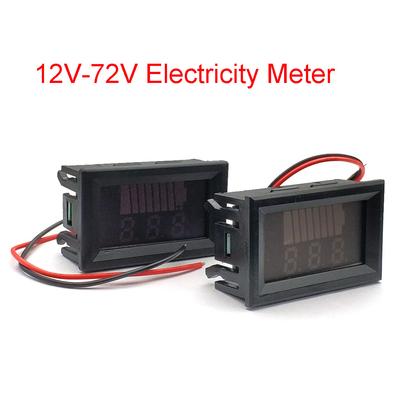 Bilbatteri Opladningsniveau Indikator 12V 24V 36V 48V 60V 72V Lithium Batteri Kapacitet Måler Tester Display LED Tester Voltmeter