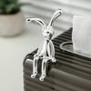 Nordic Electroplated Long-Eared Rabbit Figurine for Living Room or Cabinet Decor