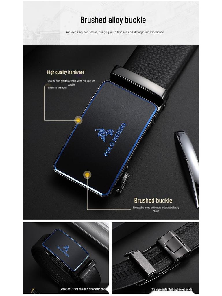 Paul Messder Men's Genuine Leather Automatic Buckle Belt