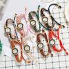 Women's Watch Fashion Rhinestone Braided Rope Bracelet Quartz Watches
