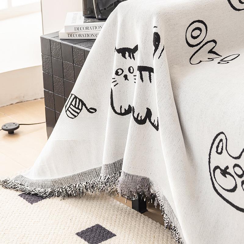 Cartoon Cute Chenille Sofa Towel Four Seasons Universal Non-Slip All-Inclusive Sofa Cover Universal Cover High Sense Cover Cloth
