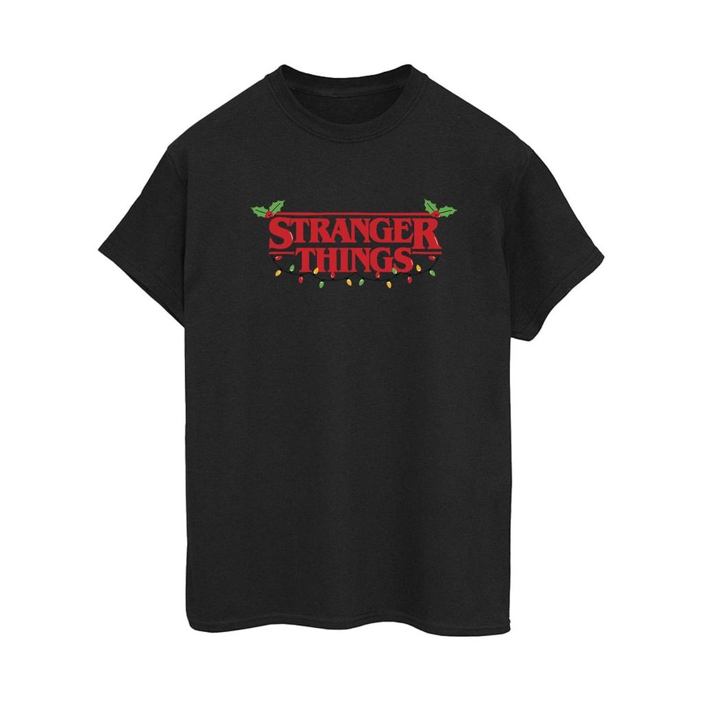 Netflix Womens/Ladies Stranger Things Christmas Lights Cotton Boyfriend T-Shirt