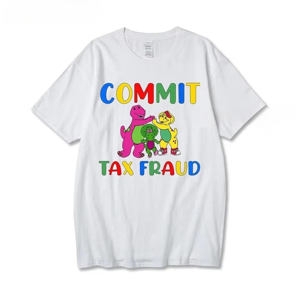 Women Short-Sleeve Printed TShirt Tax Fraud Theme Rugged Outdoor Series Cotton Universal Print Creative TShirt Spring/Summer Top