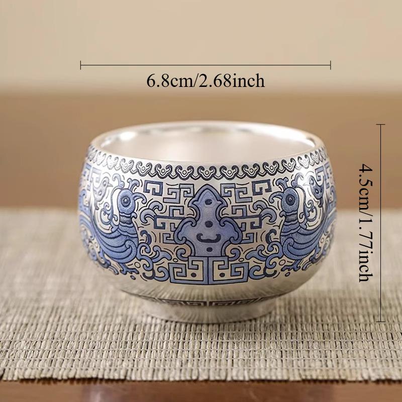 

1pcs Silver Plated Blue and White Arhat Cup Teapot Large Master s Cup High End Ceramic Tea Cup Kung Fu Tea Set Tea Maker 70ml
