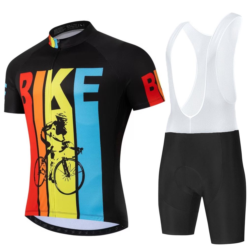 Cycling Suit Short Sleeve Suit Men's Road Cycling Suit Quick Drying Breathable Mountain Strap Cycling Pants 2026 Summer Breathable Cycling Suit Suit