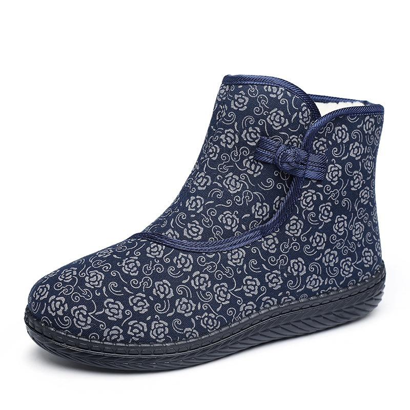 Winter old Beijing cotton shoes women's thickened cotton boots piled warm mother cotton shoes elderly grandma cotton boots