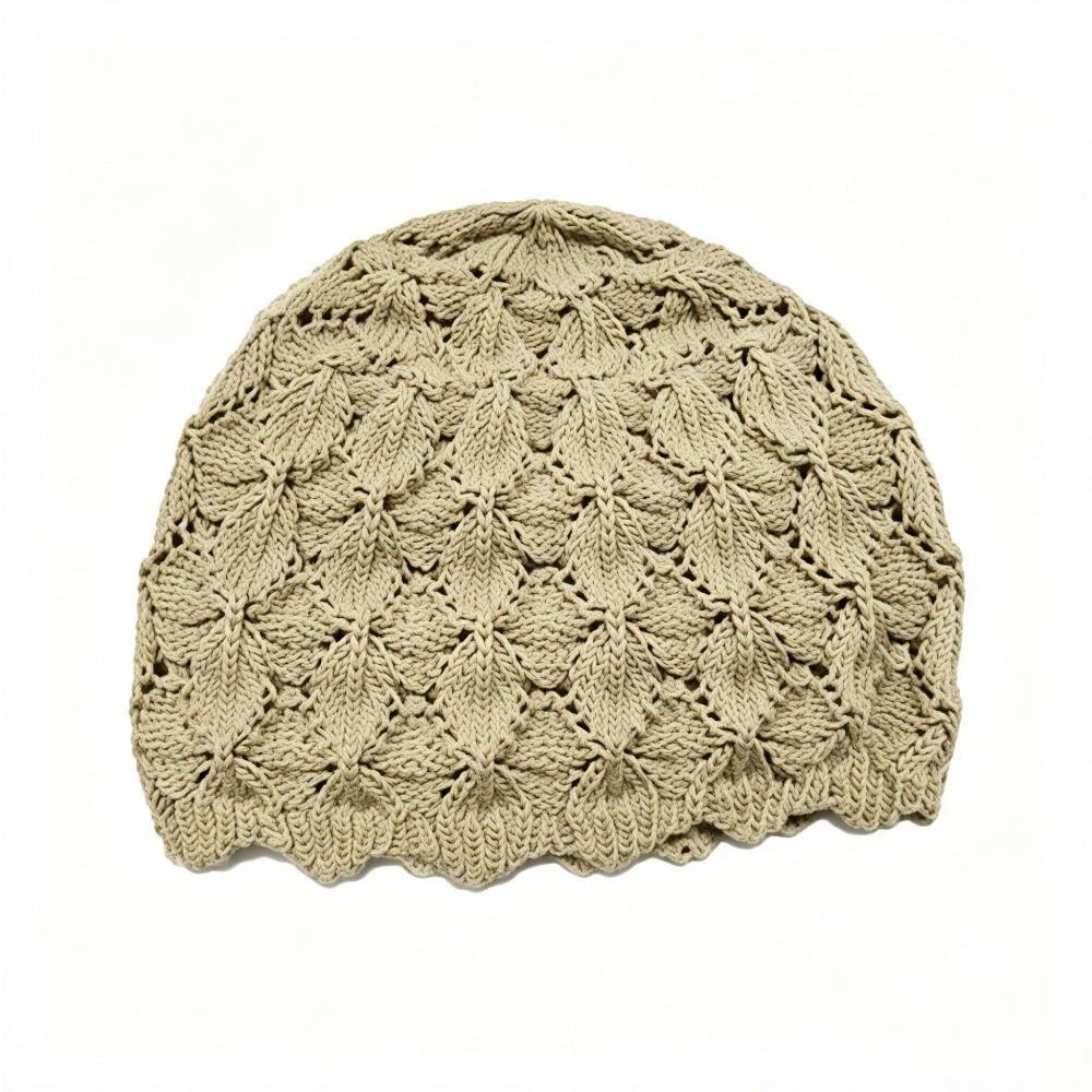 Flower Lace Beret Cap Hollowed Out Turban Hat New Knitted Beret Hat Women