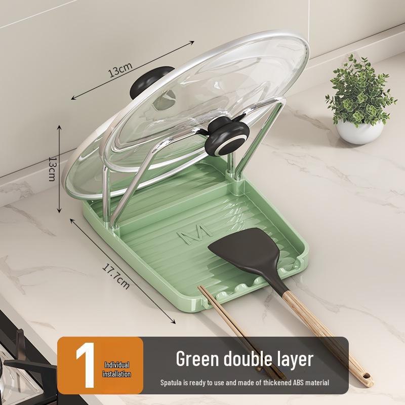 

Многофункциональная кухонная стойка: Лопатка и держатель для крышки кастрюли с дренажем