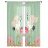 Crane Flower Sun Tulle Curtains for Living Room Bedroom Sheer Curtain for Balcony Hall Fashion Printed Home Drapes