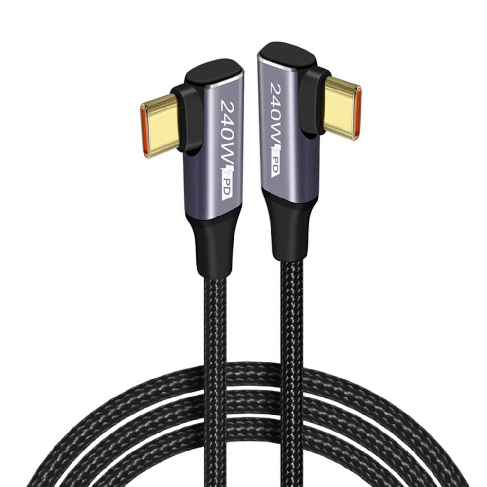 

Phone Charging Cable 90 Right-Angle Design Anti-interference Data Transmission Fast Charging 240W Charger Cord