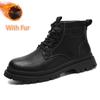 FashionMen Shoe Leather Men's High Top Shoes Classic Motorcycle Boots Riding Mid-Calf Ankle Boots Leisure Walk Non-Slip Man Basic Boots