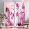2pcs,2D Plane Printing Curtain Popular Cute Snowman Christmas Gifts_f (3) Polyester Woven (without Rod) Festive Perfect for