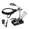 Welding Magnifying Glass Clamp 5 LED Auxiliary Glass Clip Magnifier Hand Soldering Solder Iron Stand Holder Station  Repair Tool