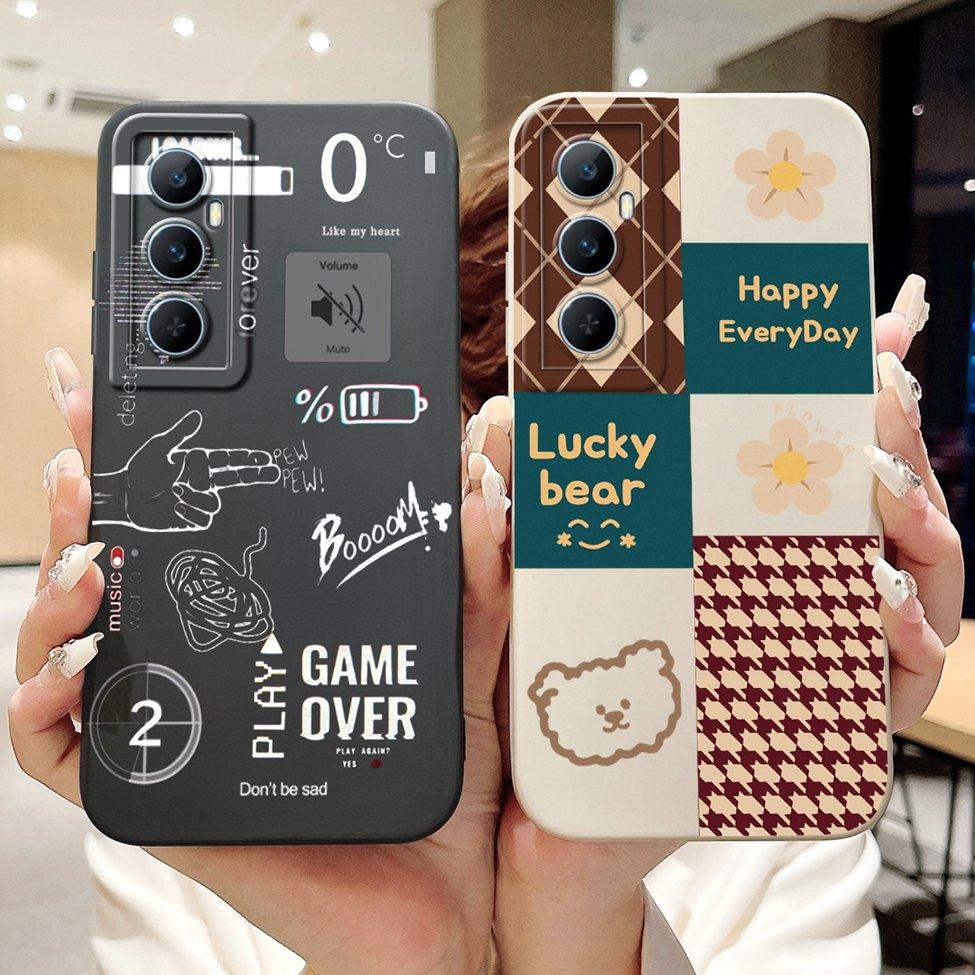 Funda For Realme C65 RMX3910 Back Cover For Realme C65 4G Case Shockproof Luxury Flowers Cute Cartoon Cool Silicone Bumper Coque