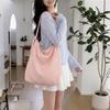 Spring Largecapacity Plaid Canvas Bag Shopping Bag Student Shoulder Bag Class Bag Portable Messenger Bag