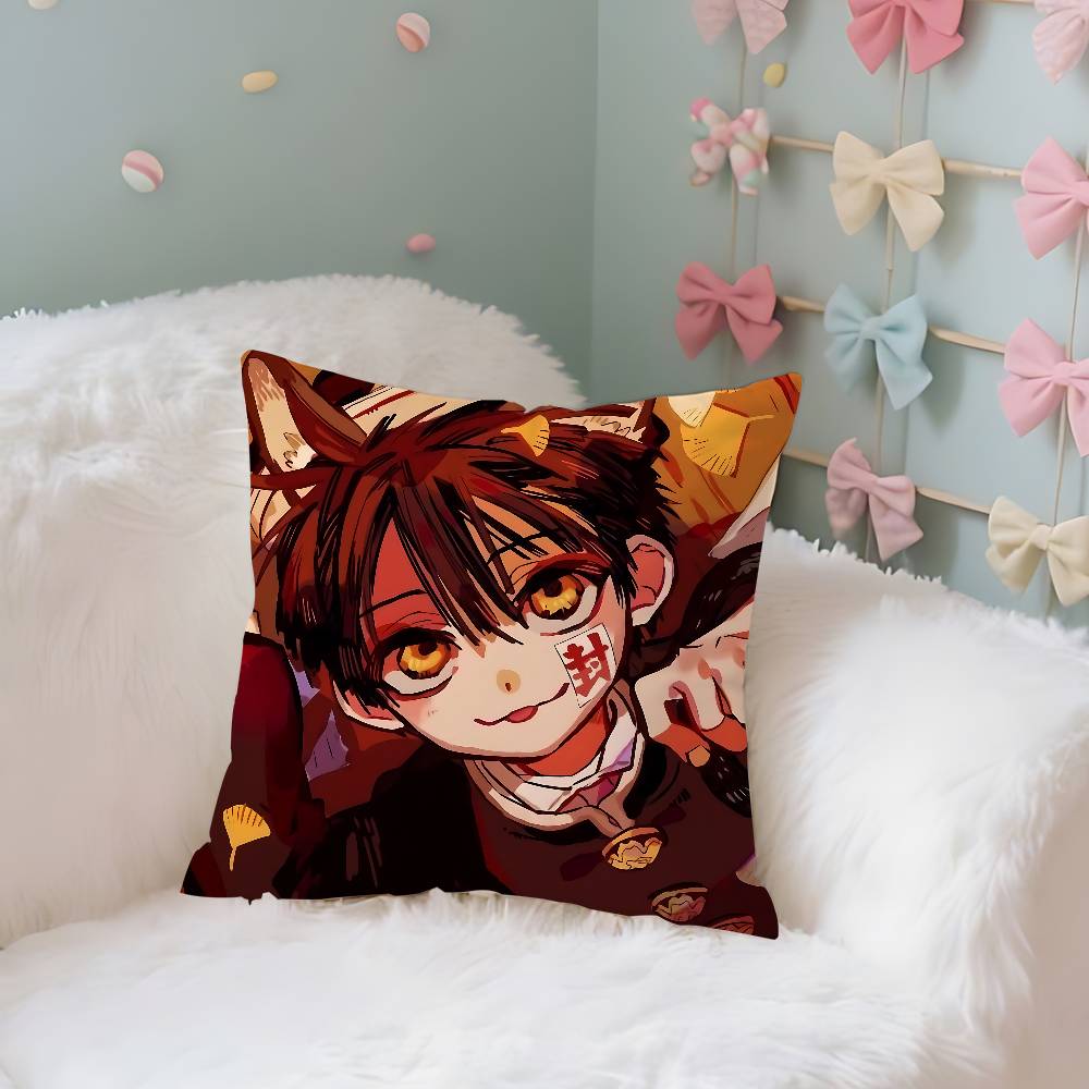 Cute H-Hanako-Kuns Kawaii Case Plush Fabric Soft Pillowcase Double Sided Print Cushion Cover Household Gifts