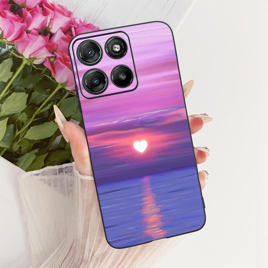 For Motorola Moto G57 Power Case XT2537-5 Cute Cat Flowers Painted Cover Soft TPU Phone Cases For Moto G67 Power G57Power Fundas