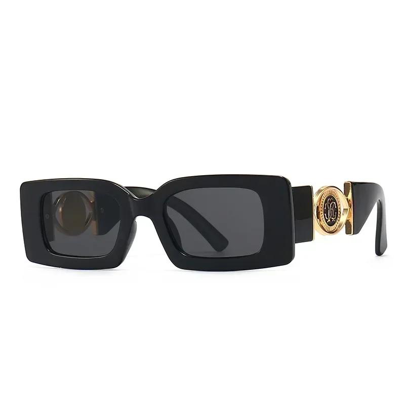 

INS New Rectangle Sunglasses Women Men Vintage Fashion Square Female Luxury Designer Black Sun Glasses Male UV400 Eyewear