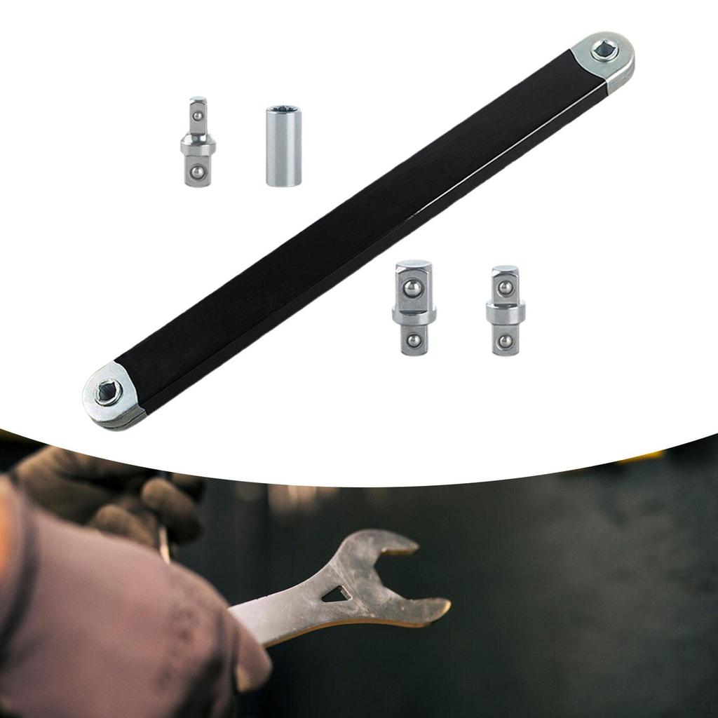 15" Verlängerungsschlüssel, Ratschenschlüssel, mit 1/2" 1/4" und 3/8" Vierkant-Antriebsadaptern, fest
