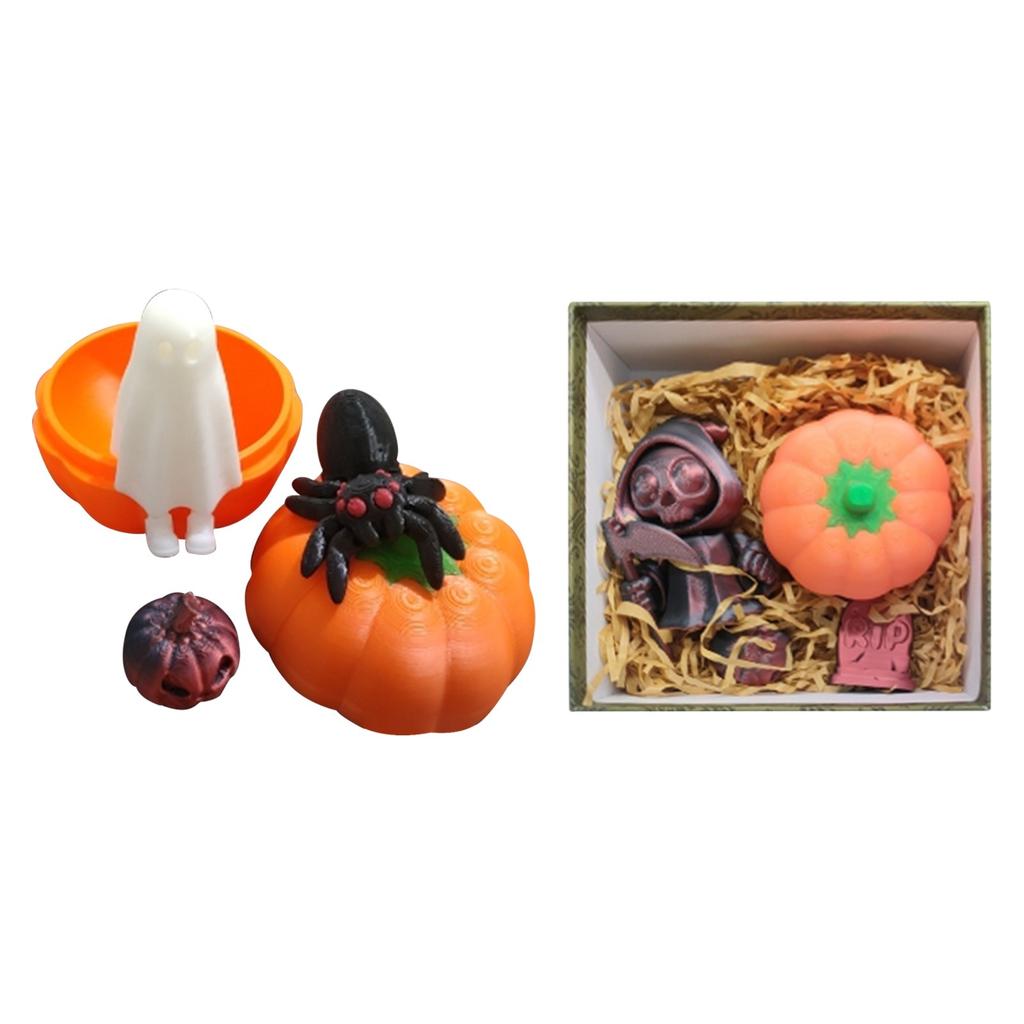 Halloween Pumpkins Egg Set, Halloween Atmosphere Scary Dark Pumpkins Head Cos Pumpkins Gift Box, Surprise Gift