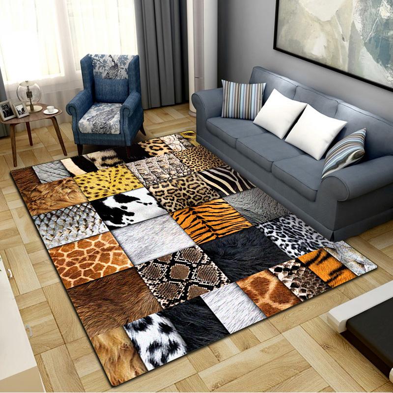 Leopard Snake Carpet Rug for Living Room Bedroom Home Sofa Decoration,Kids Play Non-slip Floor Mat