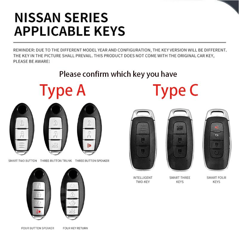 Zinc Alloy Car Key Case Cover For Nissan X-Trail T30 T31 T32 T33 Key Shell Protector Bag With Keychain Interior Accessories