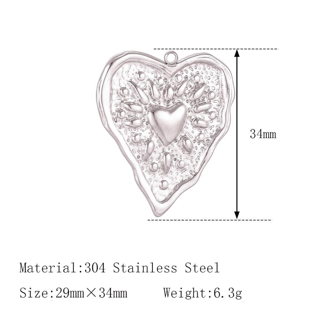 3Pcs Large Heart/Sun Face/Flower Charms Stainless Steel Rectangle Big Pendants for Jewelry Connector DIY Necklace Jewelry Making