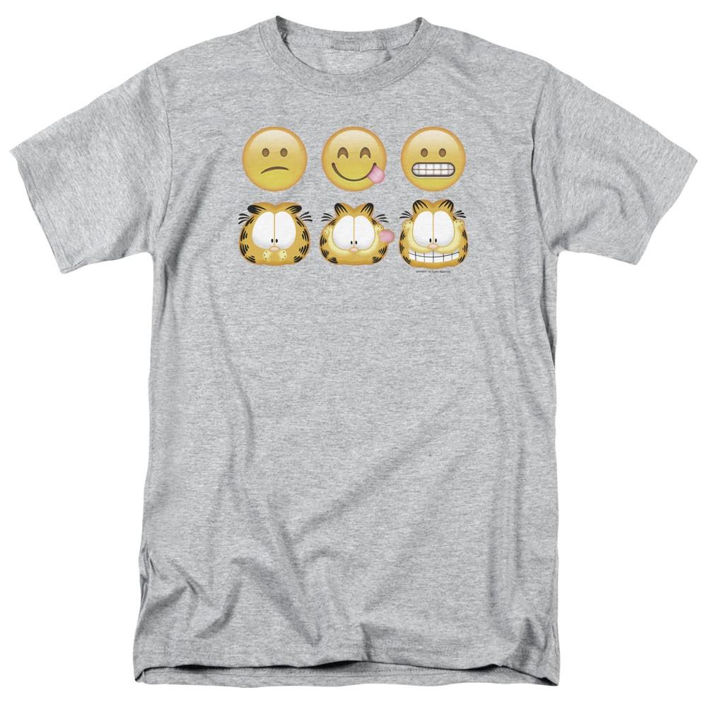 Garfield - Emojis - Adult Unisex Short Sleeve T-Shirt - Gray L