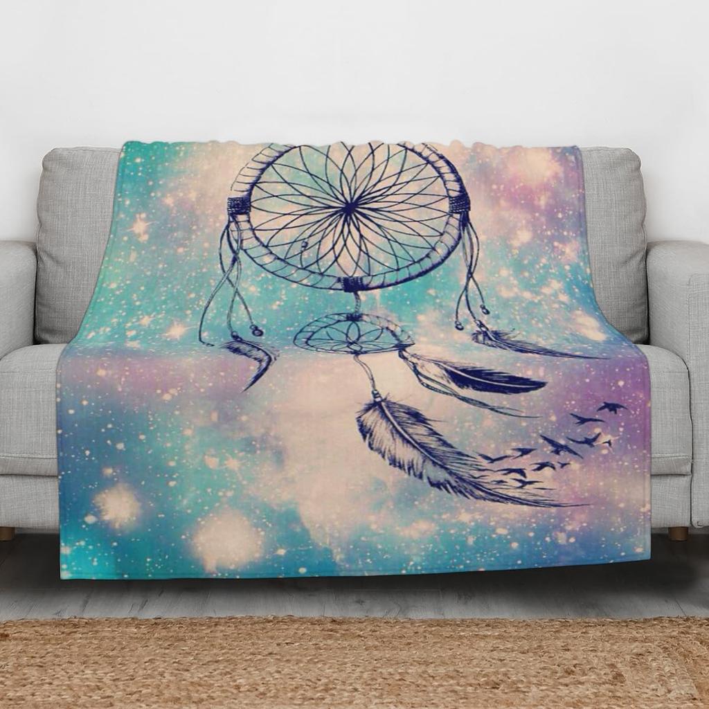 Colorful Dreamcatcher Bohemian Super Soft Fleece Throw Blanket Lightweight All Season Warm King Queen Size Blanket Lightweight