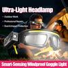 Professional Glasses Headlamp 2 In 1 Design Adjustment Sensor Head Flashlight 5 Lighting Modes Working Lamp for Night Fishing