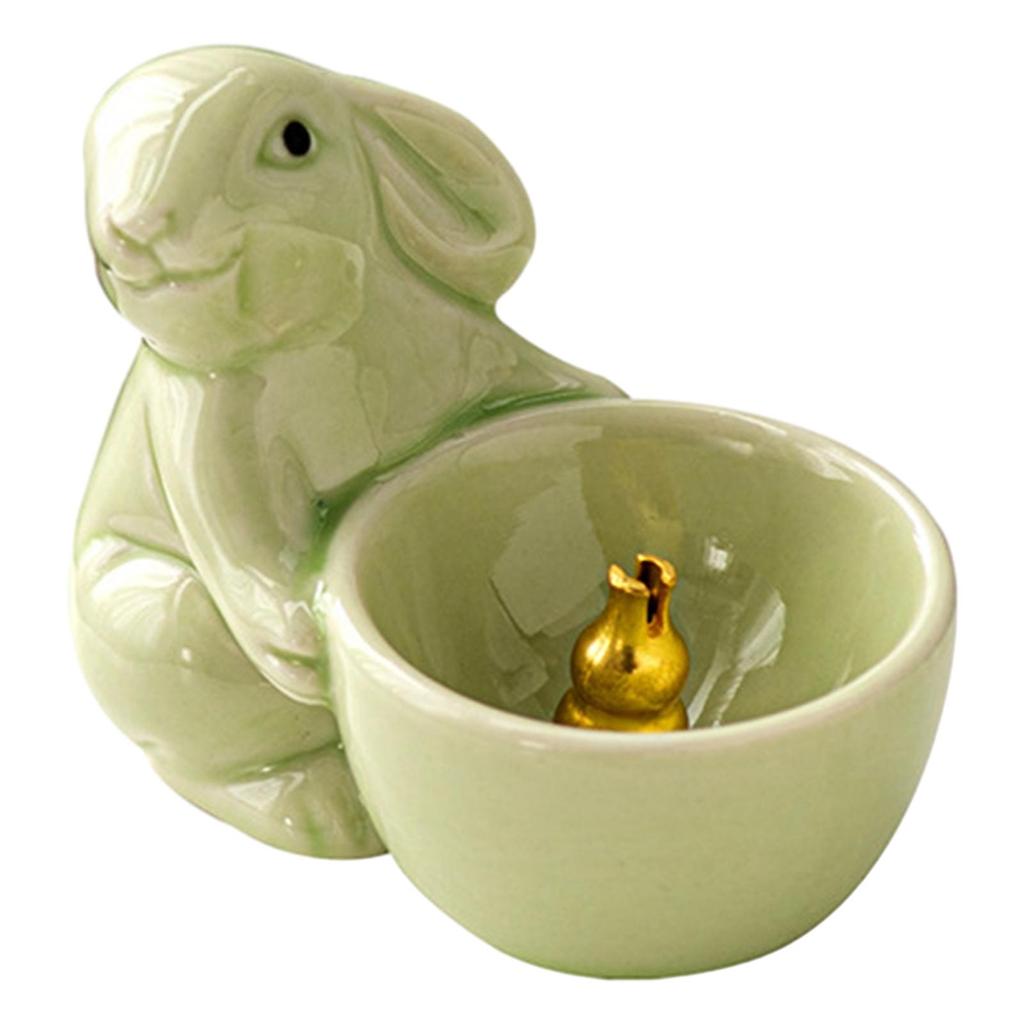 Niedlicher Räucherstäbchenhalter mit Kaninchen-Motiv, Neujahrsgeschenk, Aroma-Ornamente aus Keramik, Räuchergefäß für Yoga, Schrank, Wohnzimmer, SPA, Teetisch