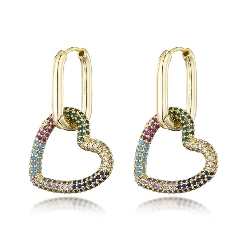 High Quality Zirconia Hoop Earrings for Women Elegant Star Copper Dangle Earrings Female Wedding Party Jewelry Couple Gift