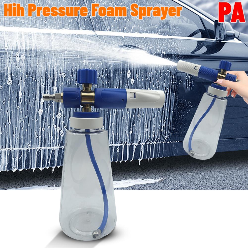 High Pressure Foam Sprayer Can 1/4 Quick Connect 1L Air Pressure Foam Sprayer Adjustable PA Cleaning Gun Car Washer Accessories