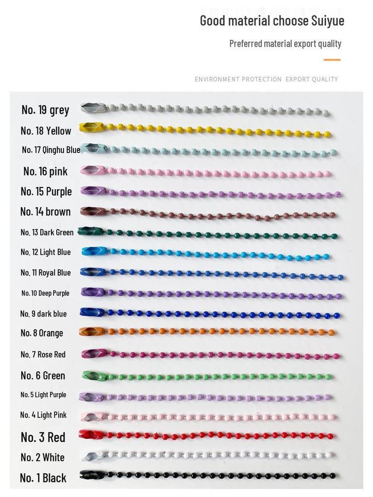 Colorful Bead Chain Painted Ball DIY Jewelry & Tag Accessories