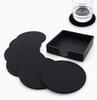 Silicone Mirror Surface Coaster Set 10 Pieces Round Shape with Groove 9x0 3cm Non-Slip Durable Material for Drinkware Protection