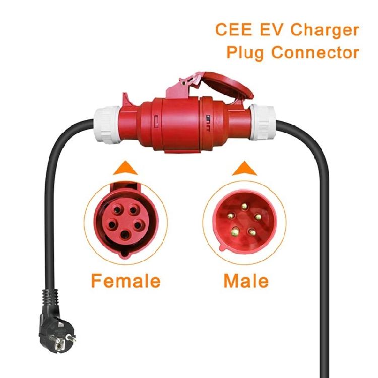 Multifunkční nabíjecí adaptér zásuvka pro Schuko na CEE spojku pro elektromobily, délka 60 cm, kapacita 16 A